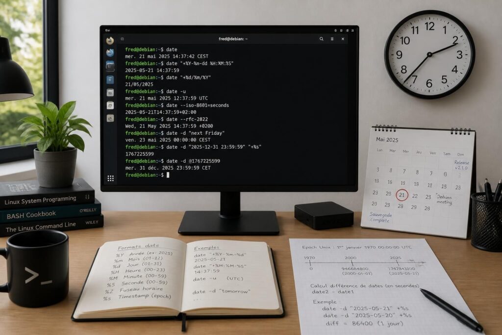 découvrez comment utiliser la commande bash date pour formater, calculer et manipuler les dates sous linux avec des astuces pratiques et exemples détaillés.