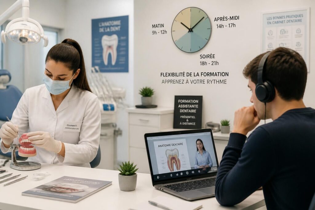 découvrez les différentes options de formation à distance pour devenir assistant dentaire, incluant la durée des cursus et les possibilités d'alternance pour allier théorie et pratique.