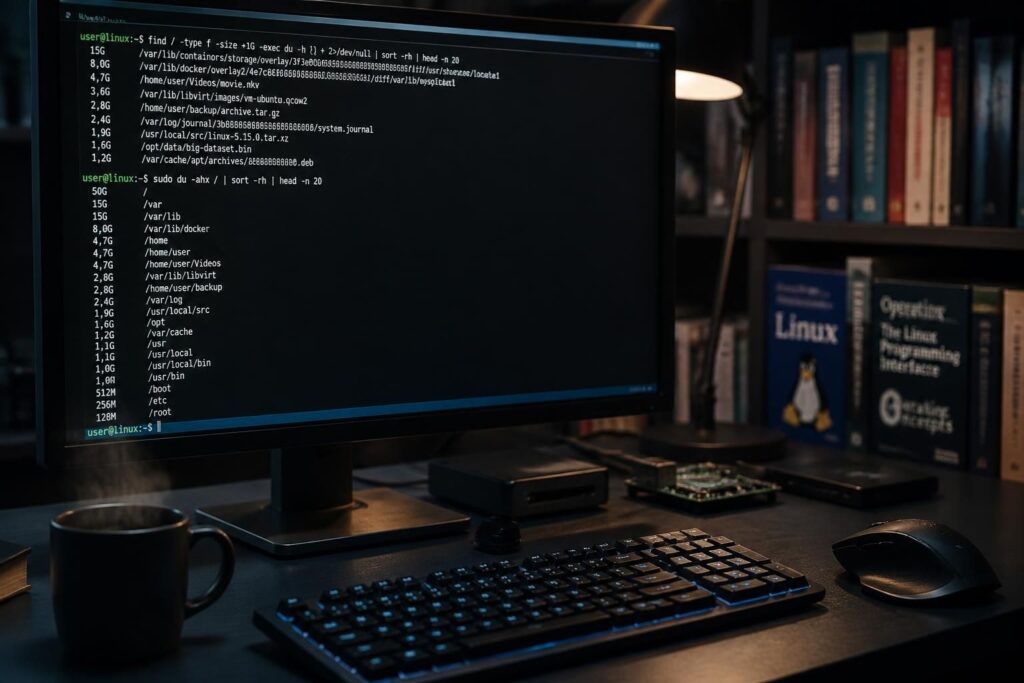 apprenez à localiser rapidement les fichiers volumineux sous linux grâce à des commandes efficaces et simples à utiliser pour optimiser l'espace disque.