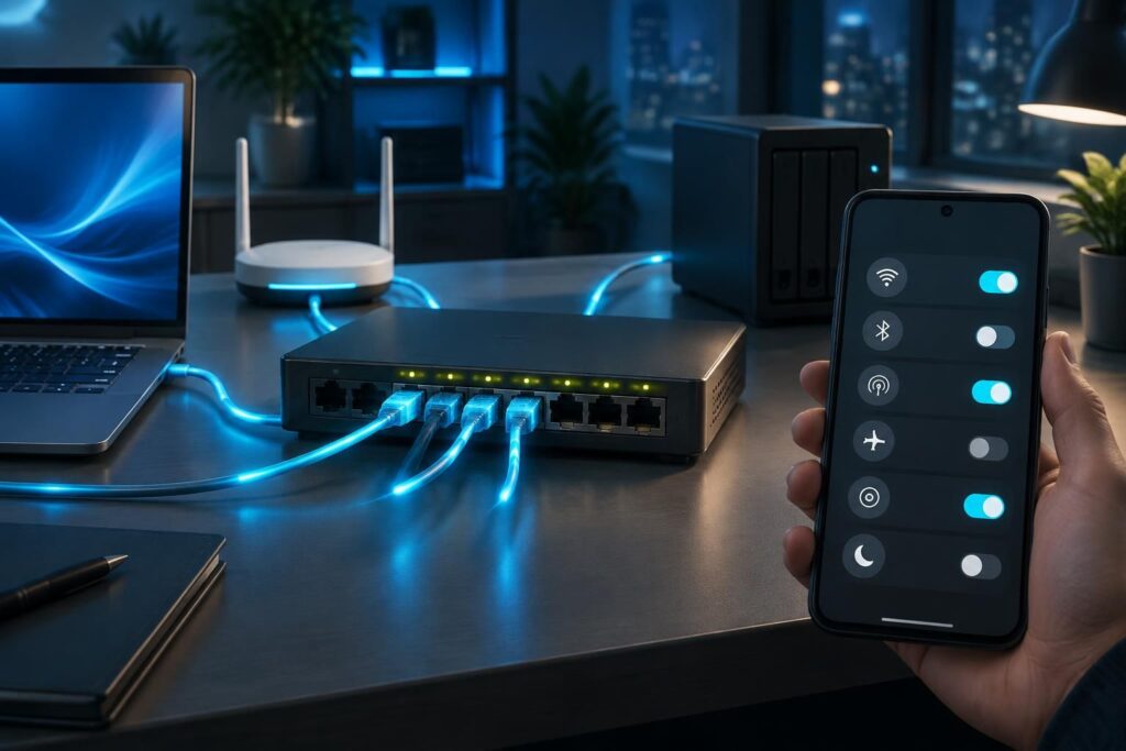 découvrez ce qu’est un switch en informatique et sur android : fonctionnement, usages réseau et transfert de données entre appareils.